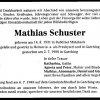 Schuster Mathias 1931-1988 Todesanzeige